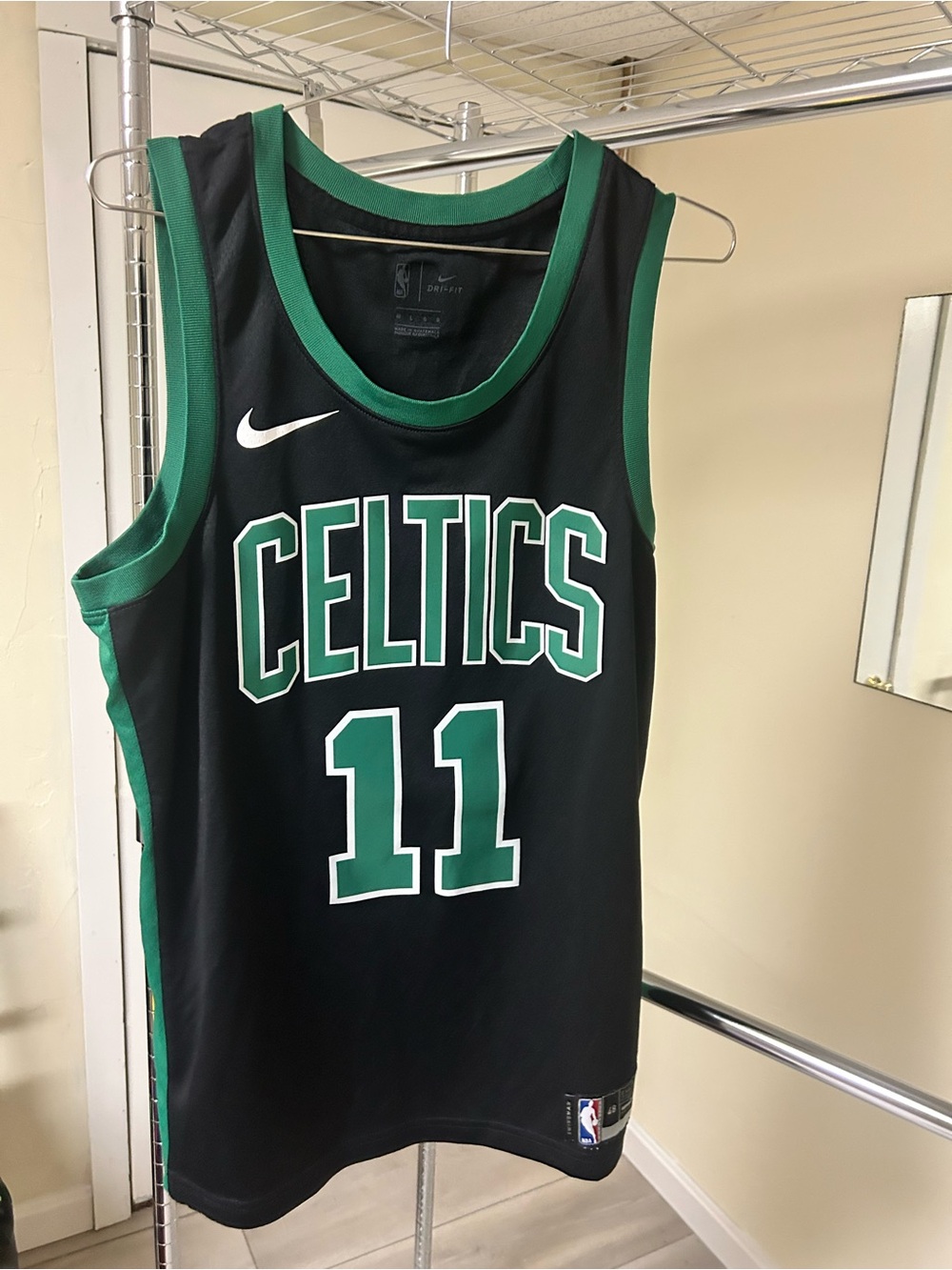 Kyrie Irving Nike Boston Celtics #11 Black & Green Jersey